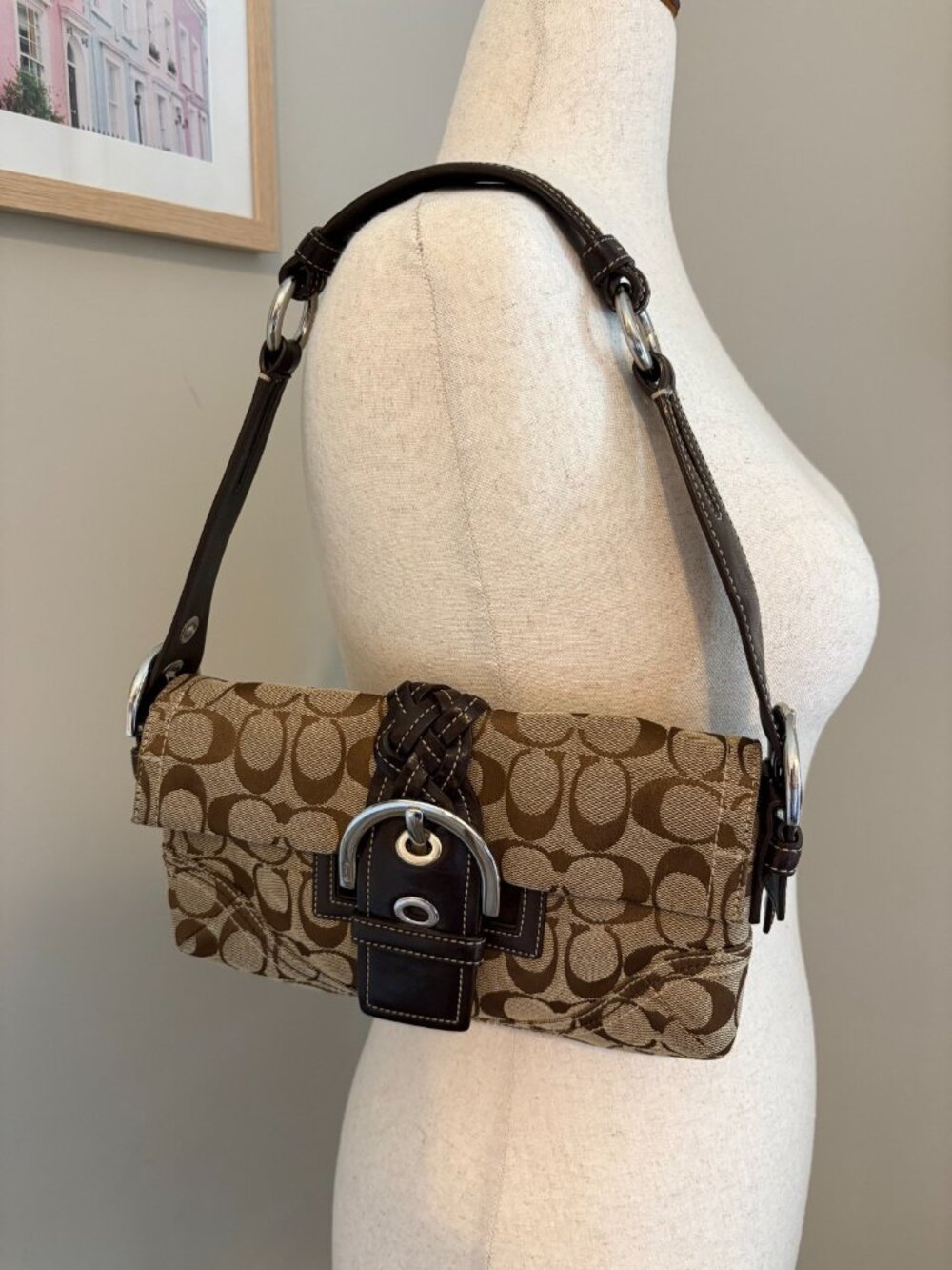 VTG Coach Soho Signature Canvas Suede Leather 6280 Espresso Brown Y2K Mean Girls
